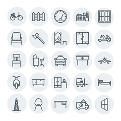 Modern Simple Set of transports, industry, furniture Vector outline Icons. Contains such Icons as  work, chair,  road,  comfortable,  house and more on white background. Fully Editable. Pixel Perfect