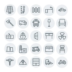 Modern Simple Set of transports, industry, furniture Vector outline Icons. Contains such Icons as  transmission,  panel, vehicle,  house and more on white background. Fully Editable. Pixel Perfect