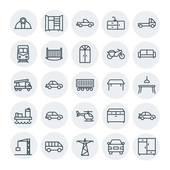 Modern Simple Set of transports, industry, furniture Vector outline Icons. Contains such Icons as subway,  wooden,  building,  industry, car and more on white background. Fully Editable. Pixel Perfect