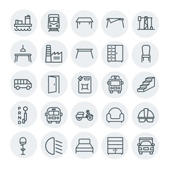 Modern Simple Set of transports, industry, furniture Vector outline Icons. Contains such Icons as helmet,  open,  urban,  industry,  front and more on white background. Fully Editable. Pixel Perfect