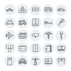 Modern Simple Set of transports, industry, furniture Vector outline Icons. Contains such Icons as  cabinet,  oil, kitchen, power,  window and more on white background. Fully Editable. Pixel Perfect