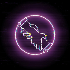 Glitched assistant hands. Team building.