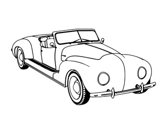 silhouette of sports car retro vector