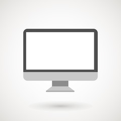 Computer display with blank white screen. Vector EPS10.