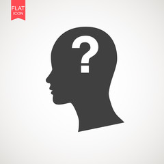 Unknown Person icon. Head with question mark vector icon Designed for web and app UI.