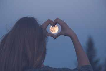 Love and moon creative concept. © zphoto83