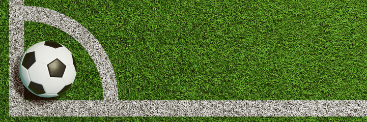 Fußball in Ecke für Eckstoß oder Eckball © Robert Kneschke
