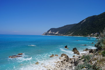 Fototapeta na wymiar Ionian Sea on the island of Lefkada