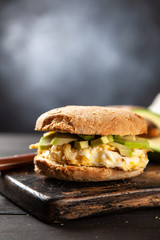 Avocado and egg sandwich