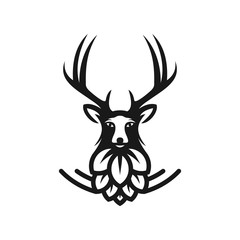 dear brewing logo template vector illustration