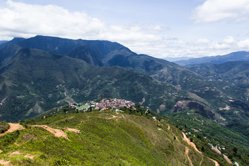 Fototapeta na wymiar View of the City Coroico in Bolivia