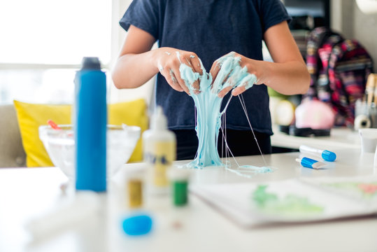 Mixing the mixture for slime
