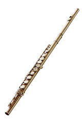 classic musical instrument, flute isolated on white background © borisblik