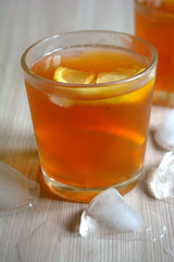Iced tea with lemon and orange. Refreshment