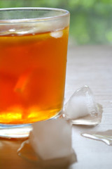 Iced tea with lemon and orange. Refreshment