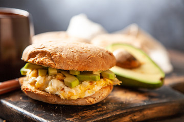 Avocado and egg sandwich