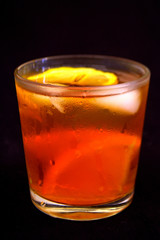 Iced tea with lemon and orange. Refreshment