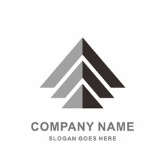 Geometric Triangle Pyramid Arrow Architecture Interior Building Business Company Stock Vector Logo Design Template