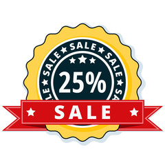 25% Sale label illustration