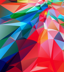 Fototapeta premium Colorful low poly triangular shapes geometric background with vibrant color tone.