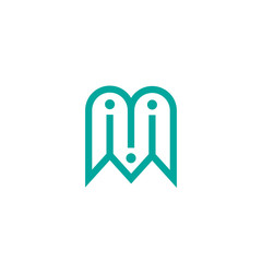 line color modern M initial logo 