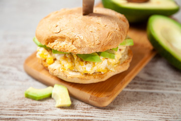 Avocado and egg sandwich