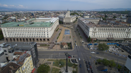 Aerial view of downtown Sofia, Bulgaria