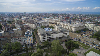 Aerial view of downtown Sofia, Bulgaria