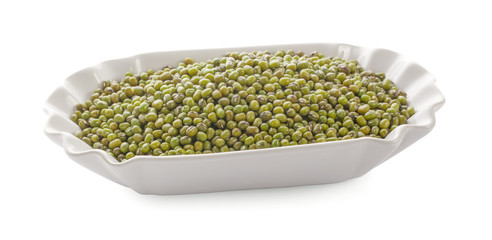 Mung beans isolated on white background