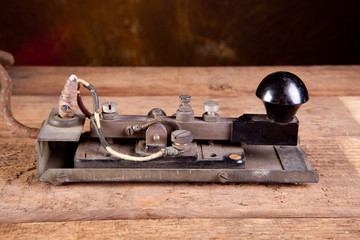 Morse code on telegraph