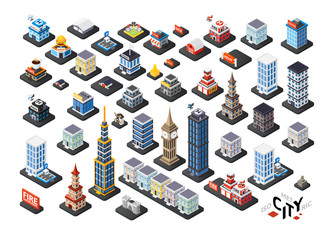 Isometric projection of 3D buildings - 204230107