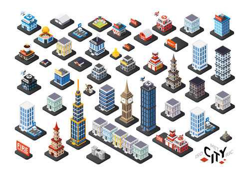 Isometric Projection Of 3D Buildings