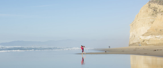 Beautiful reflection on the beaches of California.