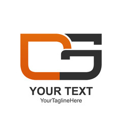 Creative abstract vector logo design template element. Colored dark grey orange letter concept icon