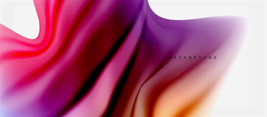 Blurred fluid colors background, abstract waves lines, vector illustration