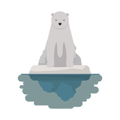 wild polar bear on iceberg vector illustration design