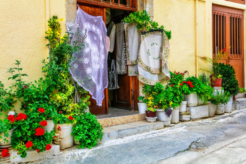 Fototapeta na wymiar Traditional villages of Cyprus with lace workshops