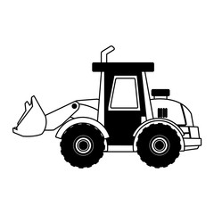 Construction backhoe vehicle vector illustration graphic design