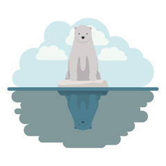 wild polar bear on iceberg vector illustration design