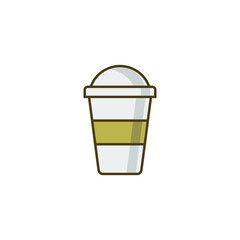 Brown Take Away Coffee Cup Flat Icon