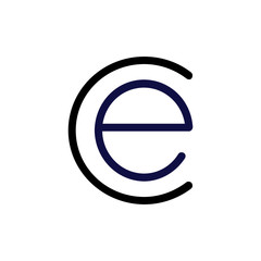 initial letter CE logo vector, line logo