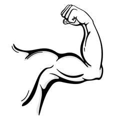 Muscle arm line art