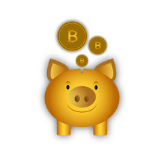 Illustration of an isolated piggy bank with a currency sign