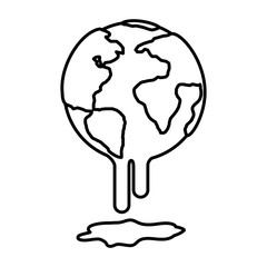 planet earth melting to global warming vector illustration design