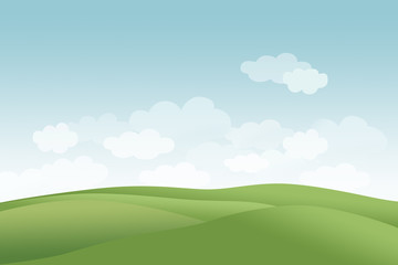 Obraz premium letnie wzgórza z chmurami