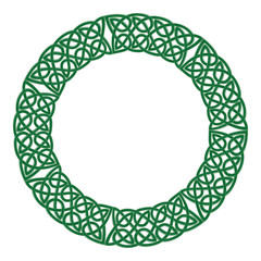 Round celtic knots frame. Traditional medieval frame pattern illustration.