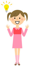 女の子　ひらめく