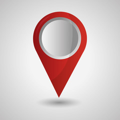 gps navigation application red location pointer map vector illustration