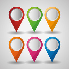 gps navigation colored pointer map shades white background vector illustration