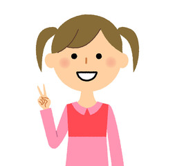 女の子　Vサイン　ピース